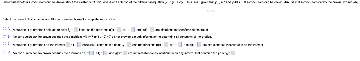 Solved Select the correct choice below and fill in any | Chegg.com