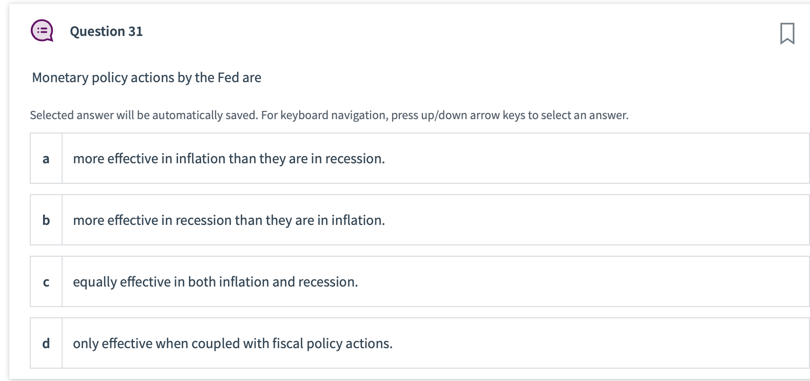 Solved Monetary Policy Actions By The Fed Are Selected | Chegg.com