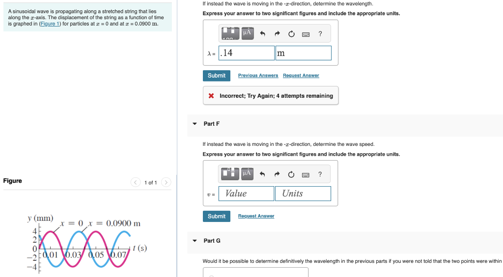 Solved A Sinusoidal Wave Is Propagating Along A Stretched | Chegg.com