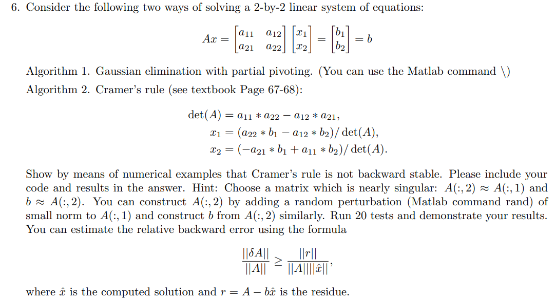 Solved 6. Consider the following two ways of solving a | Chegg.com