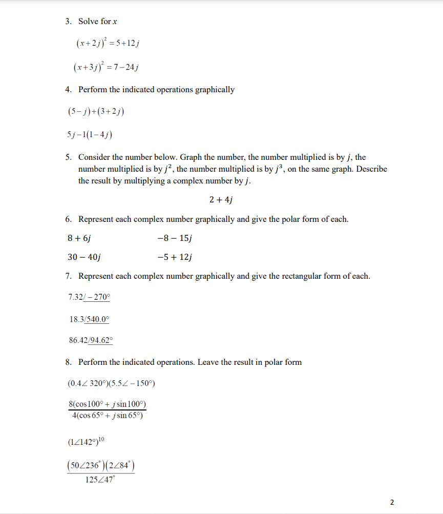 Solved 9. Change each number to polar form and then perform | Chegg.com