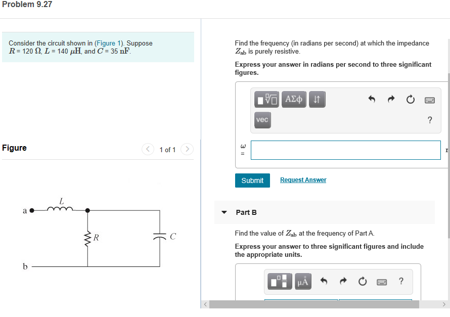 Solved Problem 9.27 Consider the circuit shown in (Figure | Chegg.com