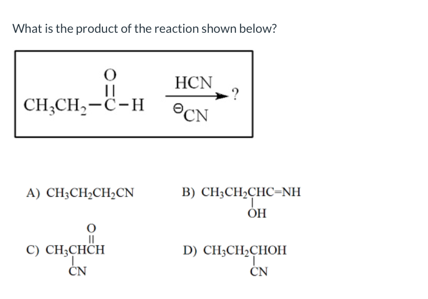 Solved What Is The Product Of The Reaction Shown Below H Chegg Com