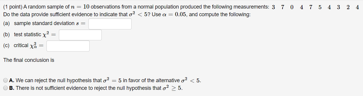 Solved 7 0 4 7 5 4 3 2 4 (1 point) A random sample of n = 10 | Chegg.com