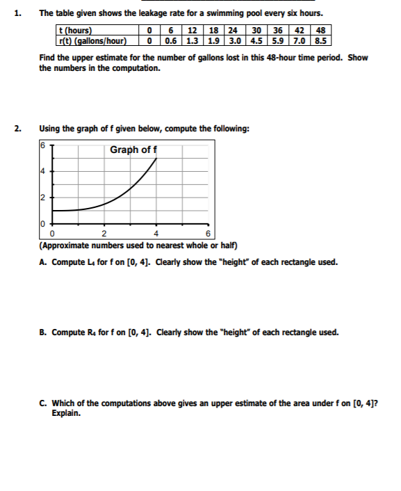 Solved 1. The table given shows the leakage rate for a | Chegg.com