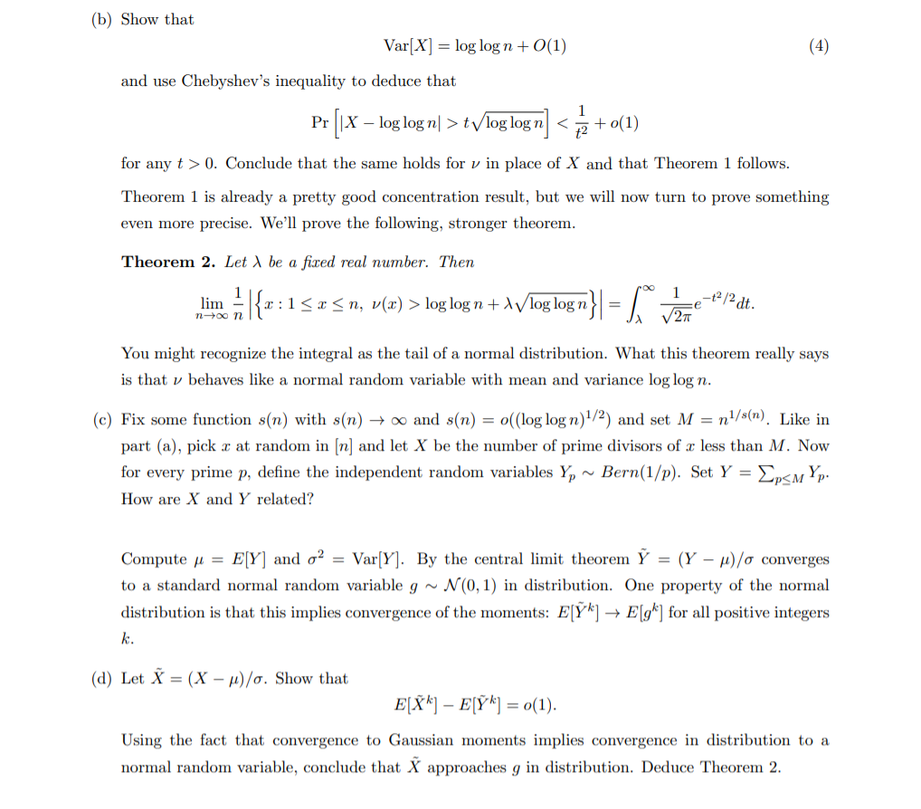 2 Number Of Prime Divisors Of A Random Number For Chegg Com