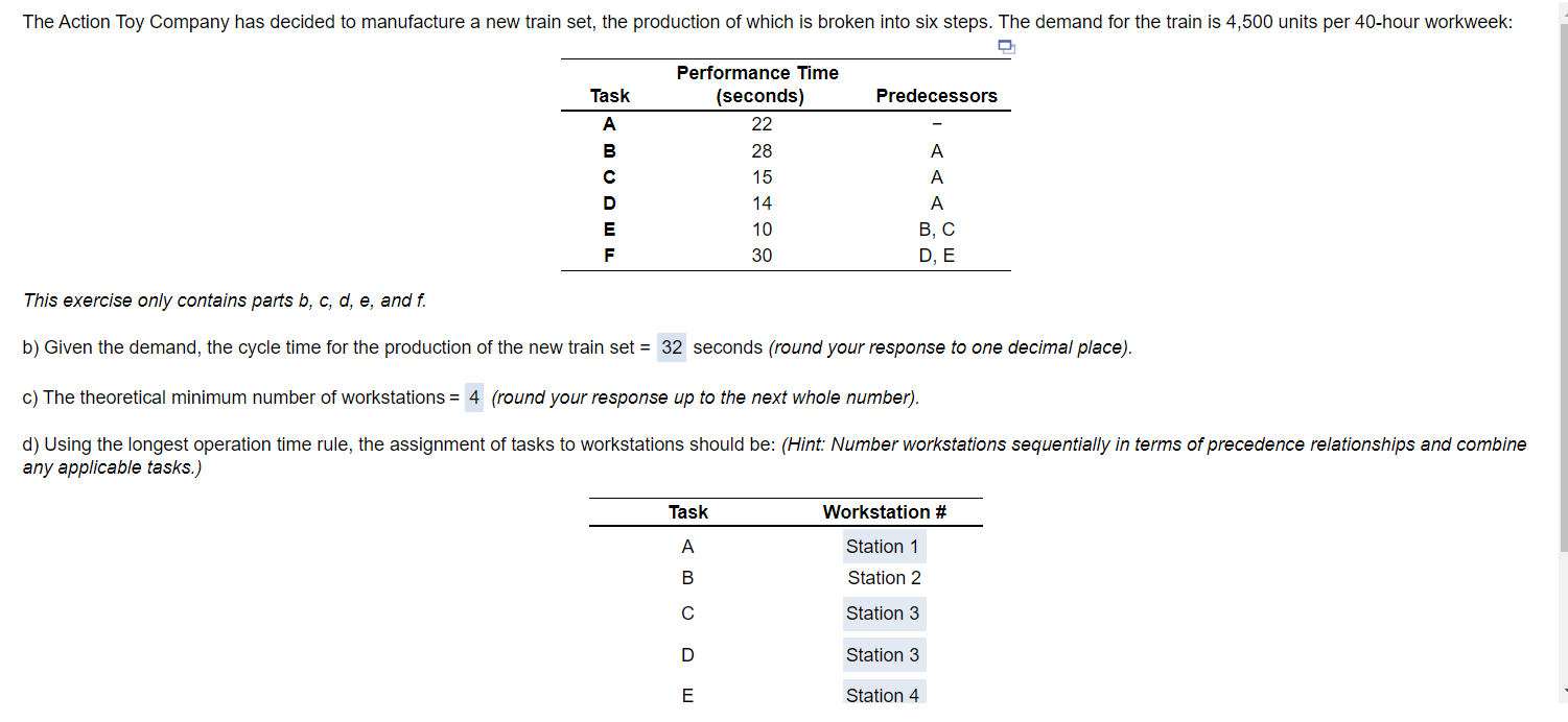 Solved This Exercise Only Contains Parts B,c,d,e, And F. B) | Chegg.com