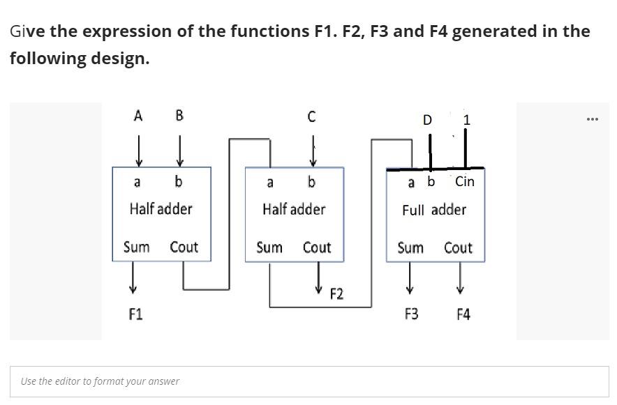 Solved Give the expression of the functions F1. F2, F3 and | Chegg.com