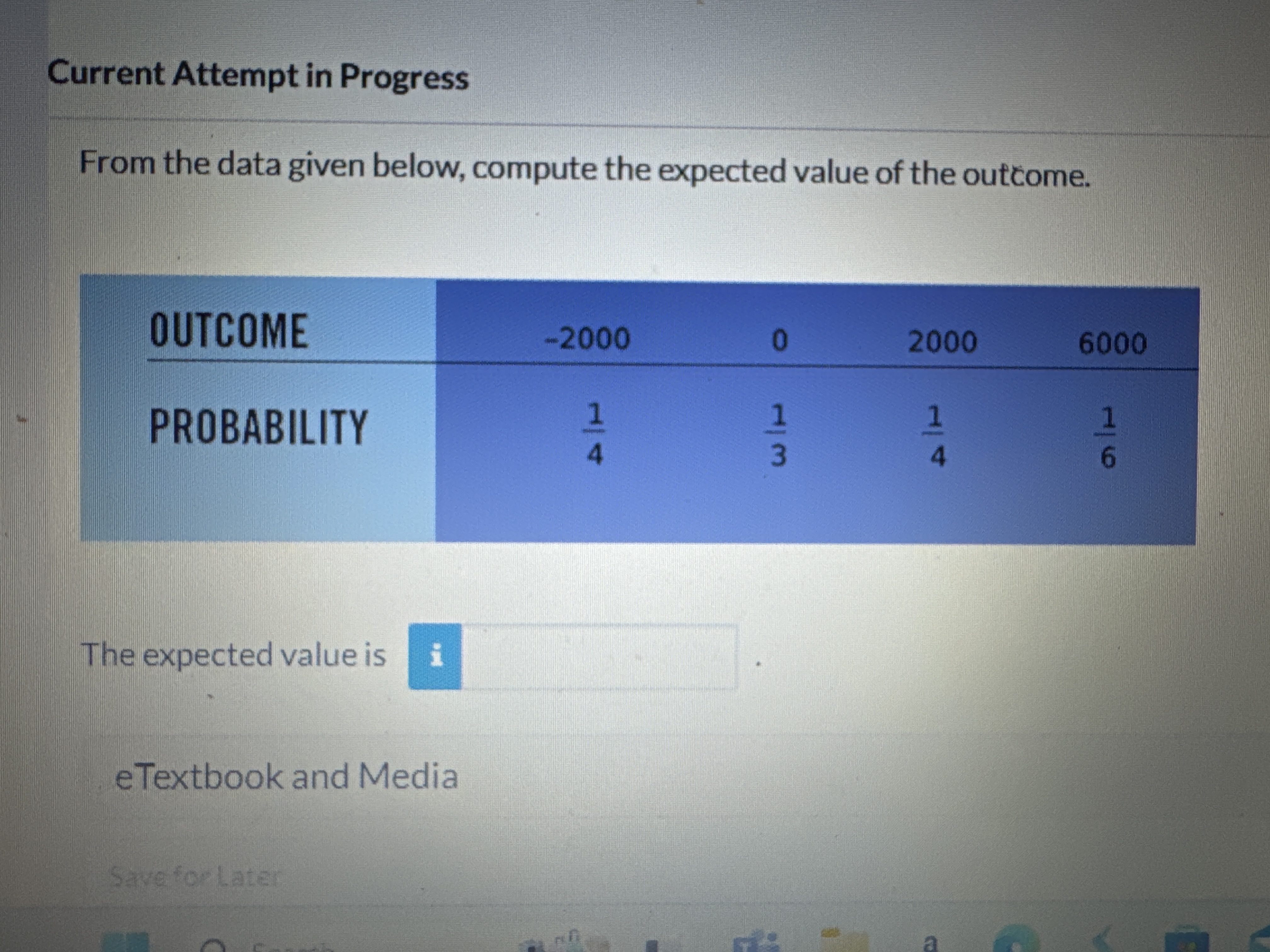 Solved From the data given below, compute the expected value | Chegg.com