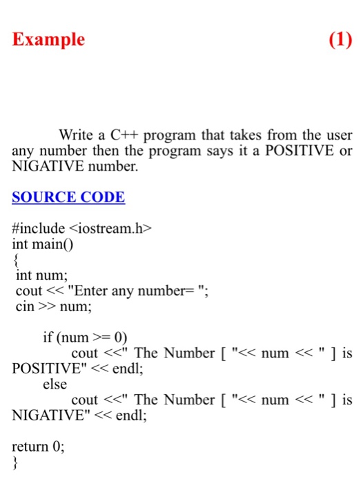 Solved Example Write a C++ program that takes from the user | Chegg.com