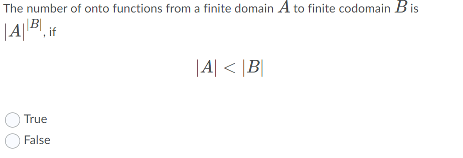 Solved The number of onto functions from a finite domain A | Chegg.com