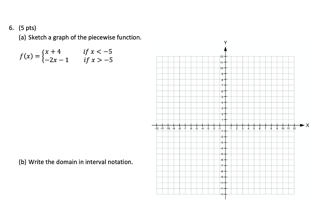 Solved 6. (5pts) (a) Sketch A Graph Of The Piecewise 