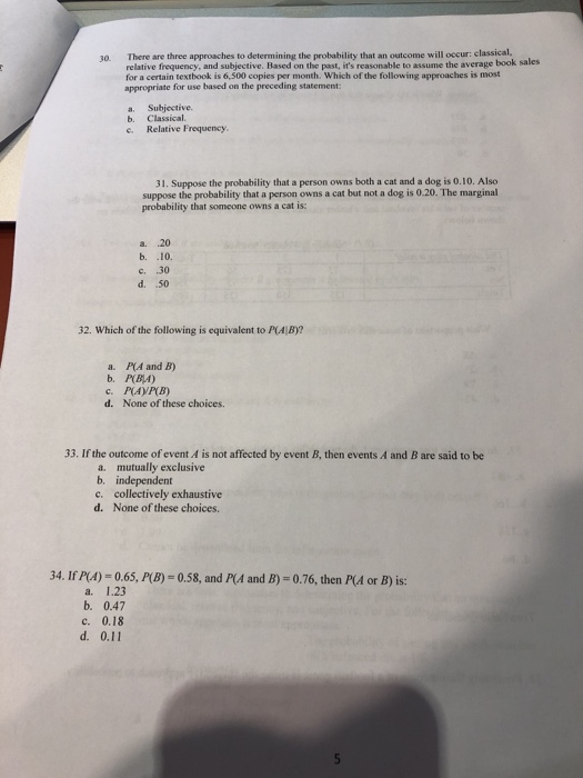 Solved 21. If A and B are mutually exclusive events with | Chegg.com
