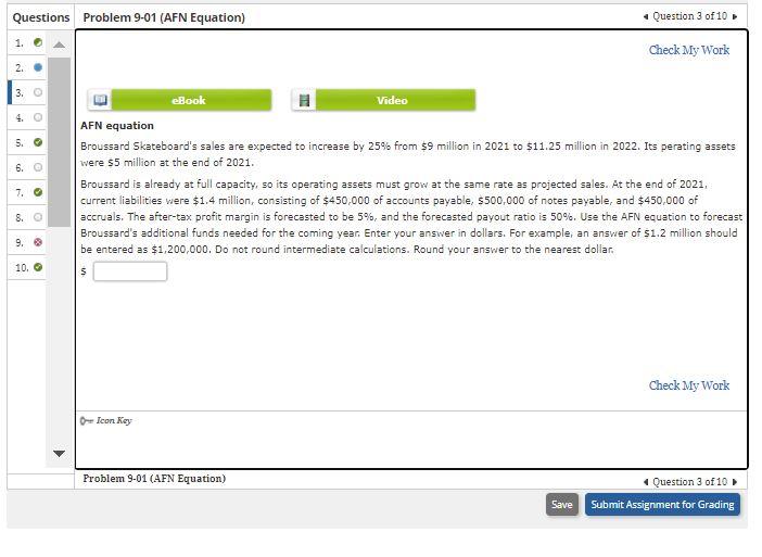 Solved Questions Problem 9-01 (AFN Equation) Question 3 of | Chegg.com