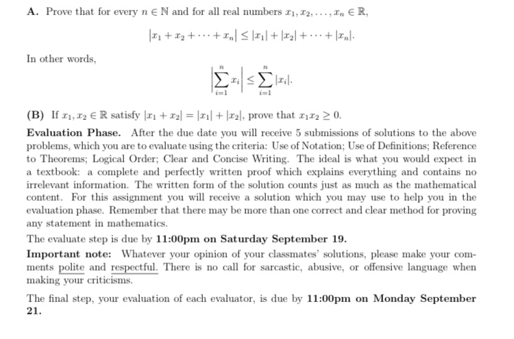 Solved A. Prove that for every n e N and for all real | Chegg.com
