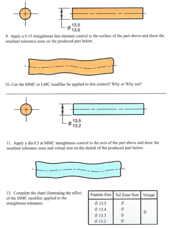 Solved 9. Apply a 0.15 straightness line element control to | Chegg.com
