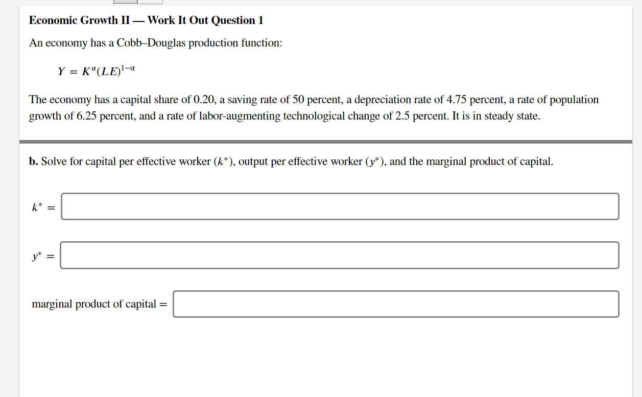 Solved Economic Growth II — Work It Out Question 1 An | Chegg.com