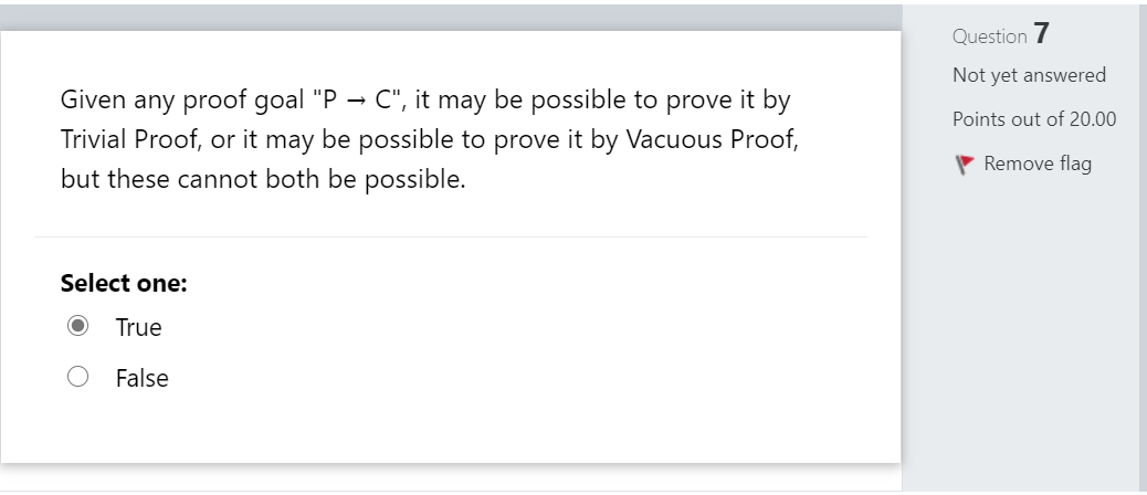 Solved Question 7 Not yet answered Points out of 20.00 Given | Chegg.com