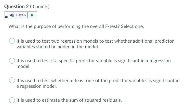 Solved Question 2 (3 points) Listen What is the purpose of | Chegg.com
