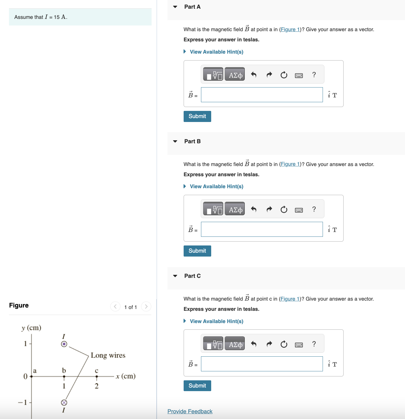 Solved Assume that I=15 A. What is the magnetic field B at | Chegg.com