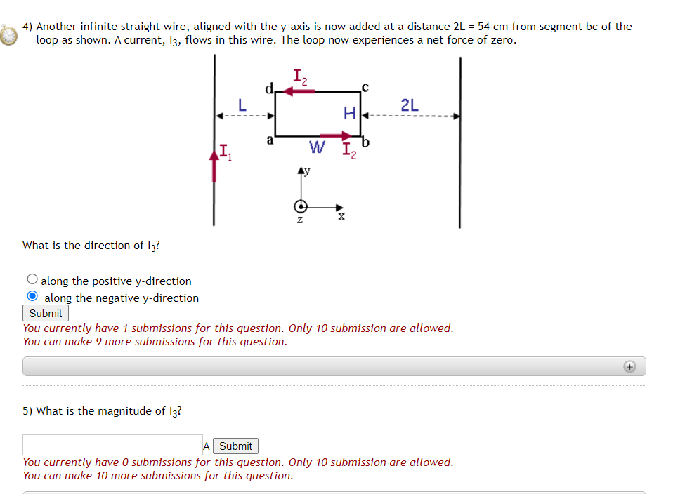 Solved A rectangular loop of wire with sides H=34 cm and | Chegg.com