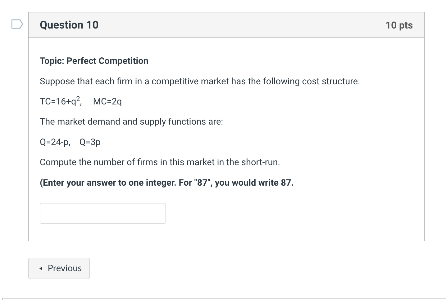 Solved Topic: Perfect Competition Suppose That Each Firm In | Chegg.com