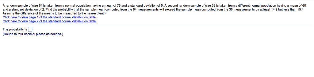 Random Pic Normal Size Solved A random sample of size 64 is taken from a normal | Chegg.com
