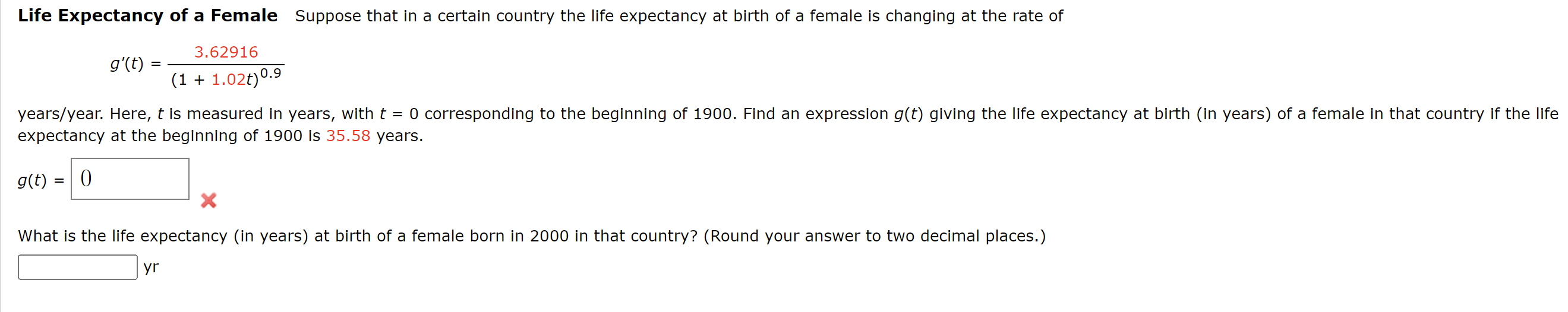 Solved Life Expectancy of a Female Suppose that in a certain | Chegg.com