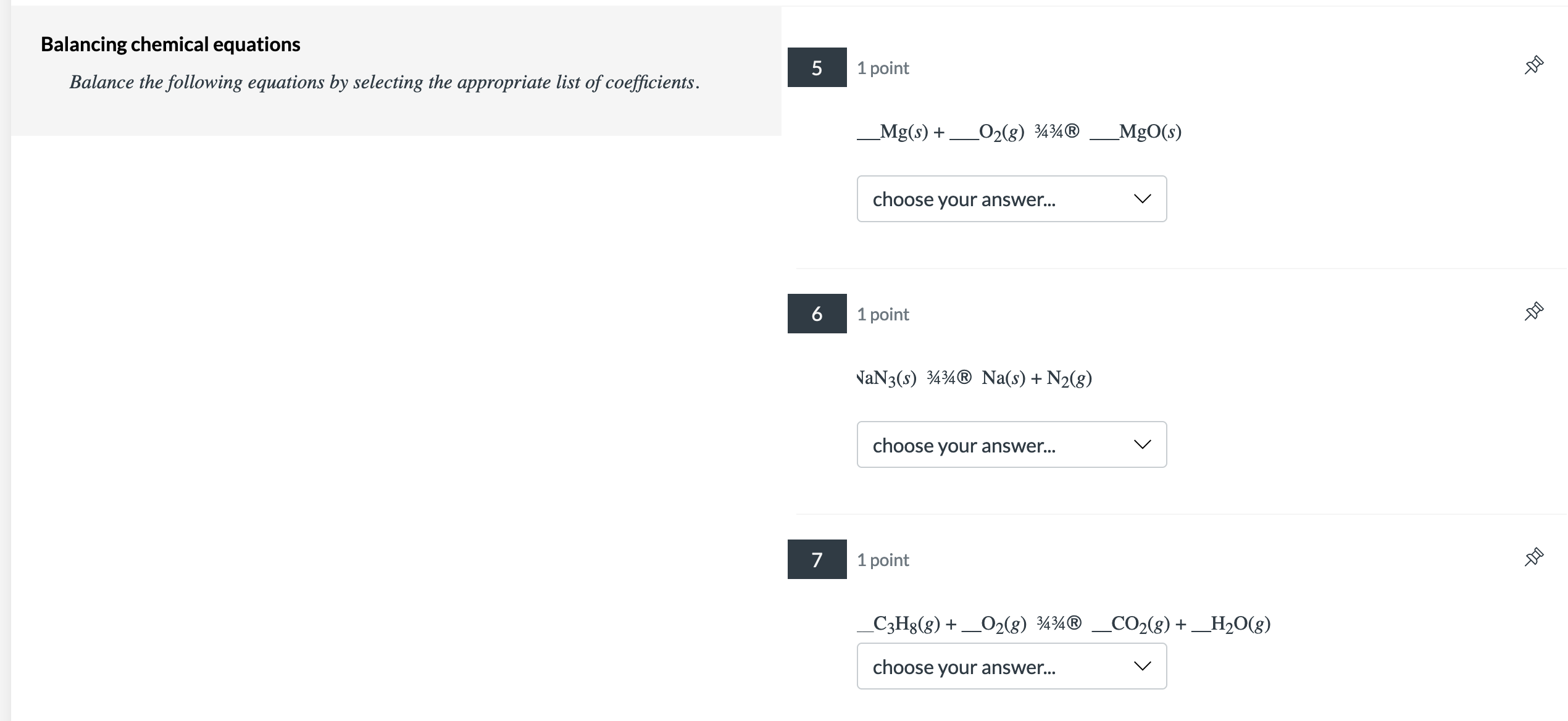 Solved Balancing Chemical Equations Balance The Following | Chegg.com