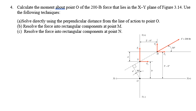 Solved 4. Calculate the moment about point of the 200-1b | Chegg.com