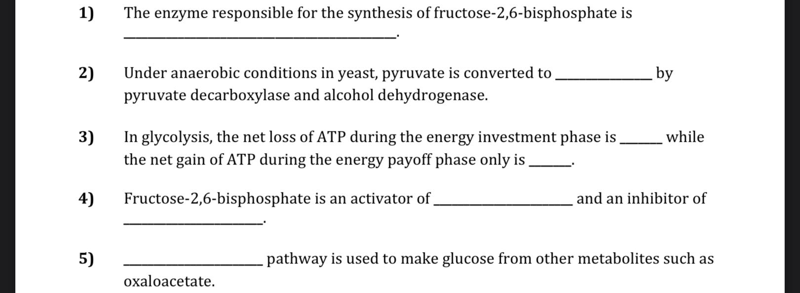 Solved 1) The enzyme responsible for the synthesis of | Chegg.com