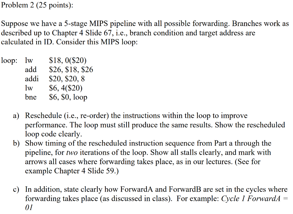 Solved Problem 2 25 Points Suppose We Have A 5 Stage Mips 5544