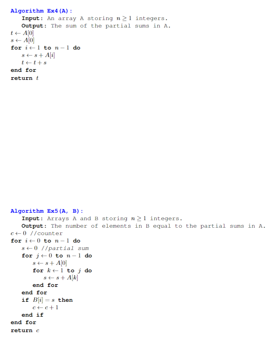 Solved 25 Points Find Running Time Functions For The