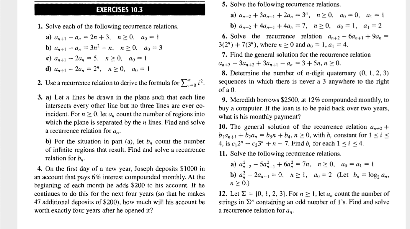 Solved EXERCISES 10.3 1. Solve each of the following | Chegg.com