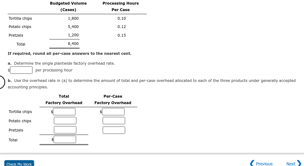 Solved If required, round all per-case answers to the | Chegg.com