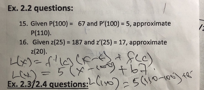 Solved Ex. 2.2 Questions: 15. Given P(100) = 67 And | Chegg.com