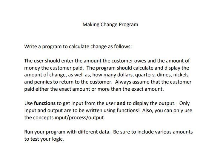 Solved Please solve this using ONLY simple programming via | Chegg.com