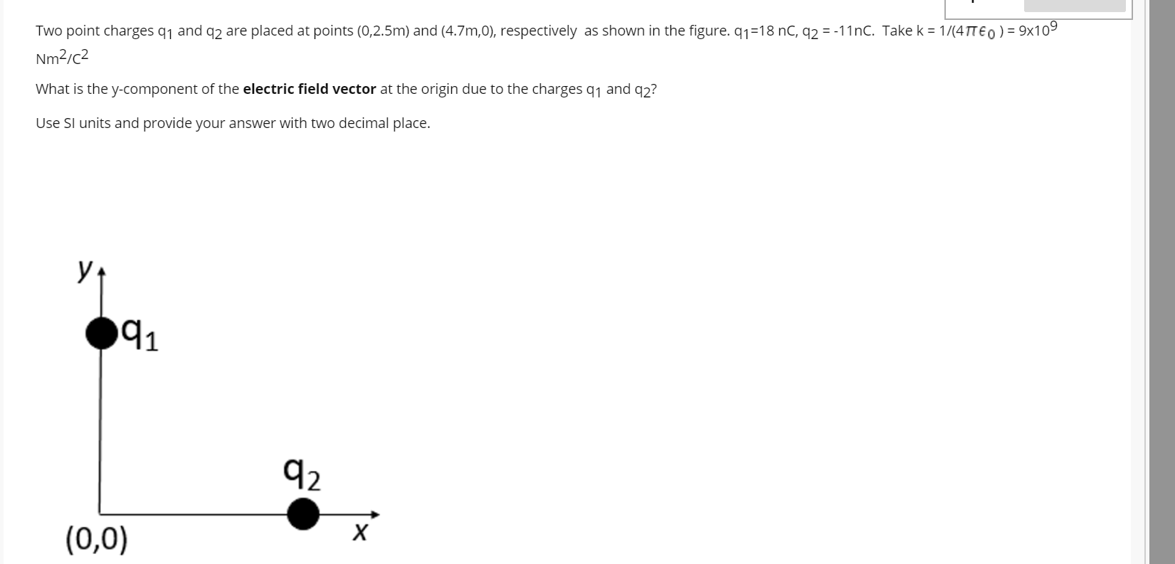 Solved Two point charges 91 and 2 are placed at points | Chegg.com