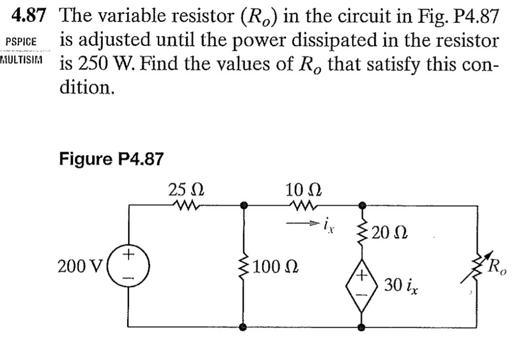 Solved The Variable Resistor (R0) In The Circuit Is Adjusted | Chegg.com