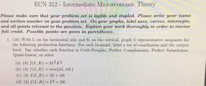 Solved ECN 312- Intermediate Microeconomic Theory Please | Chegg.com