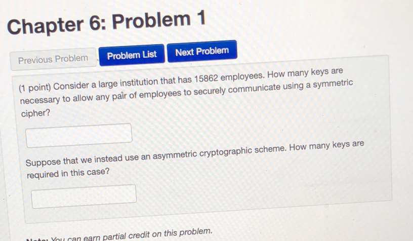 Solved Chapter 6: Problem 1 Previous Problem Problem List | Chegg.com