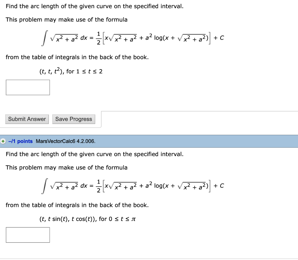 Solved Find The Arc Length Of The Given Curve On The | Chegg.com