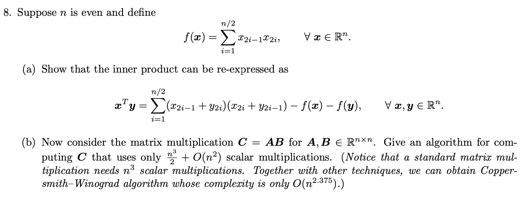 Solved 8. Suppose N Is Even And Define 