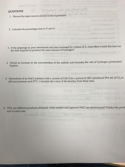 QUESTIONS 1. Discuss the major sources of error in