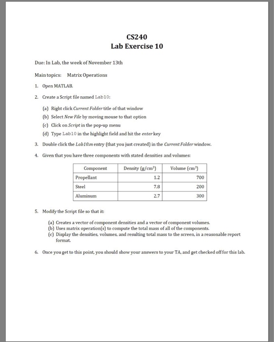 Solved CS240 Lab Exercise 10 Due: In Lab, the week of | Chegg.com