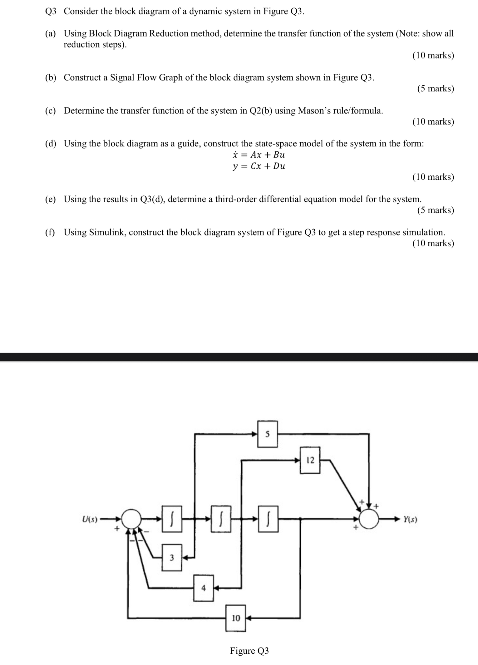 Solved Q3 ﻿Consider the block diagram of a dynamic system in | Chegg.com