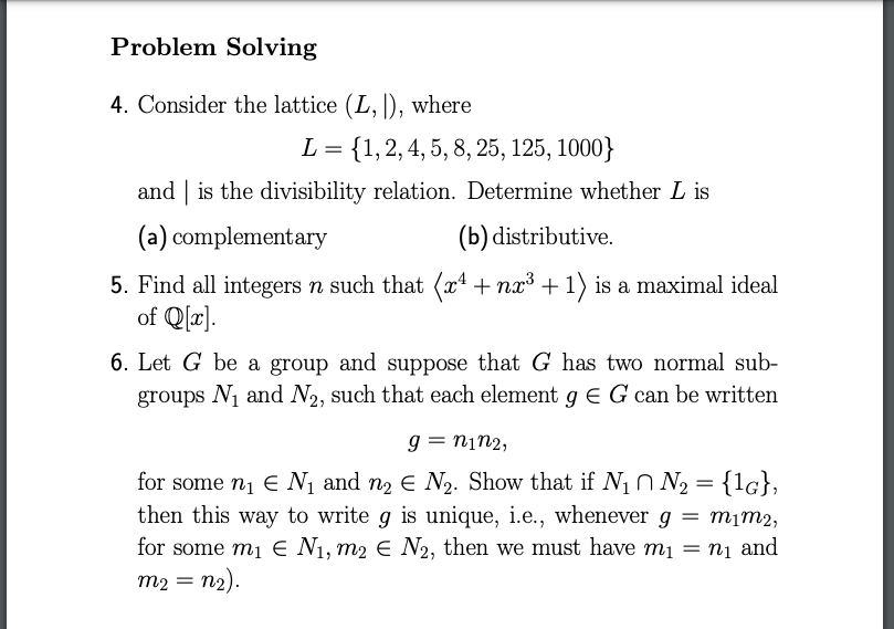 Solved Problem Solving 4. Consider The Lattice (L, ), Where | Chegg.com