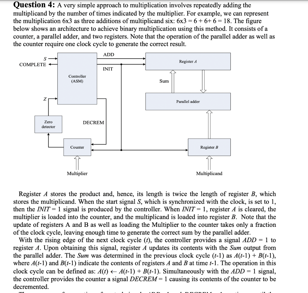 Question 4: A very simple approach to multiplication | Chegg.com