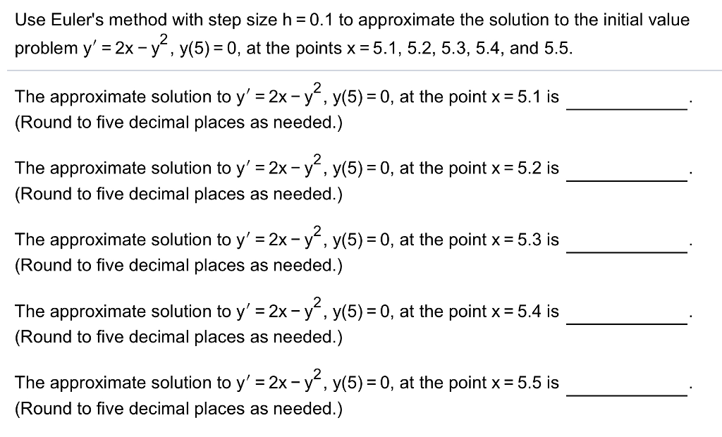 Use Euler's method with step size h 0.1 to | Chegg.com