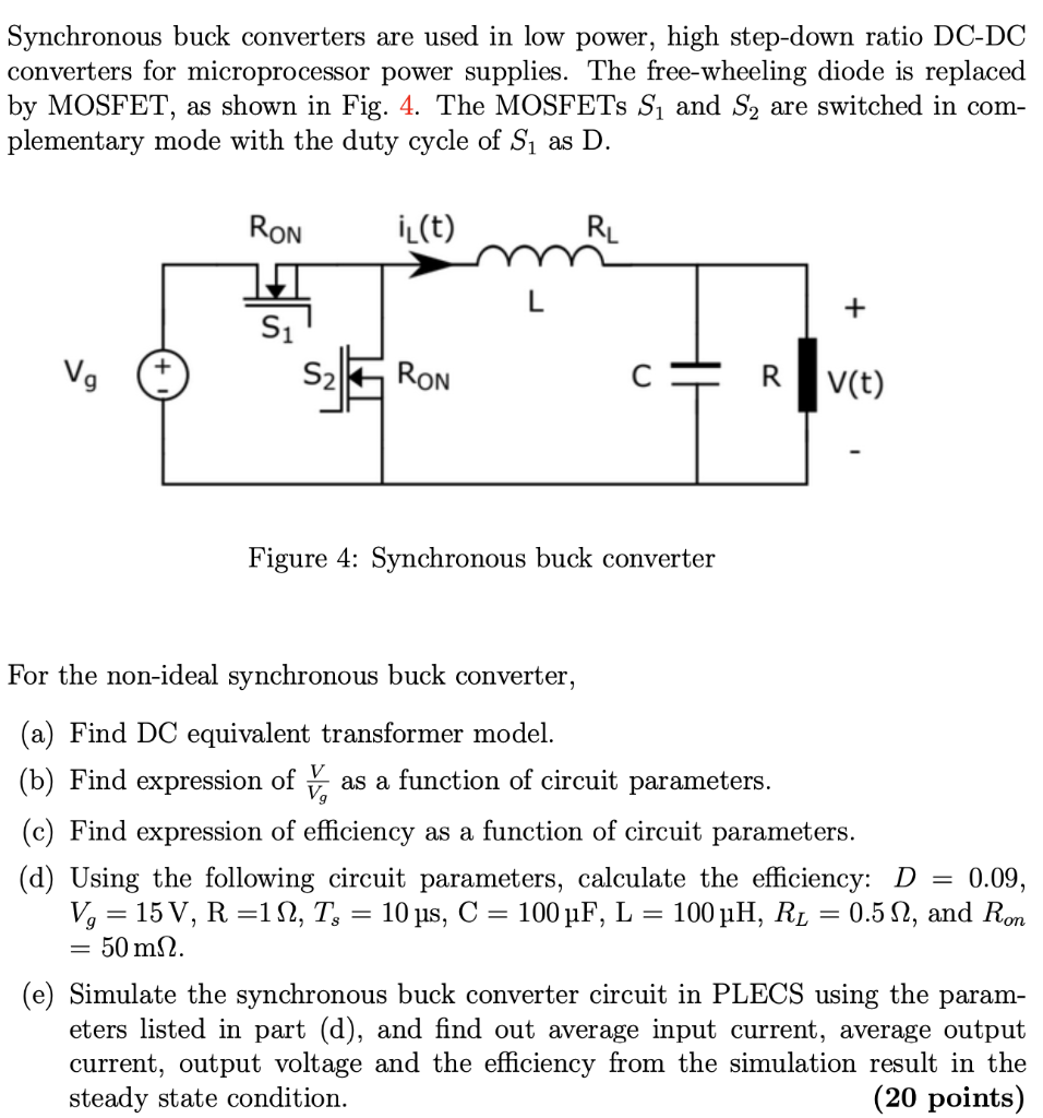 Solved Synchronous buck converters are used in low power, | Chegg.com